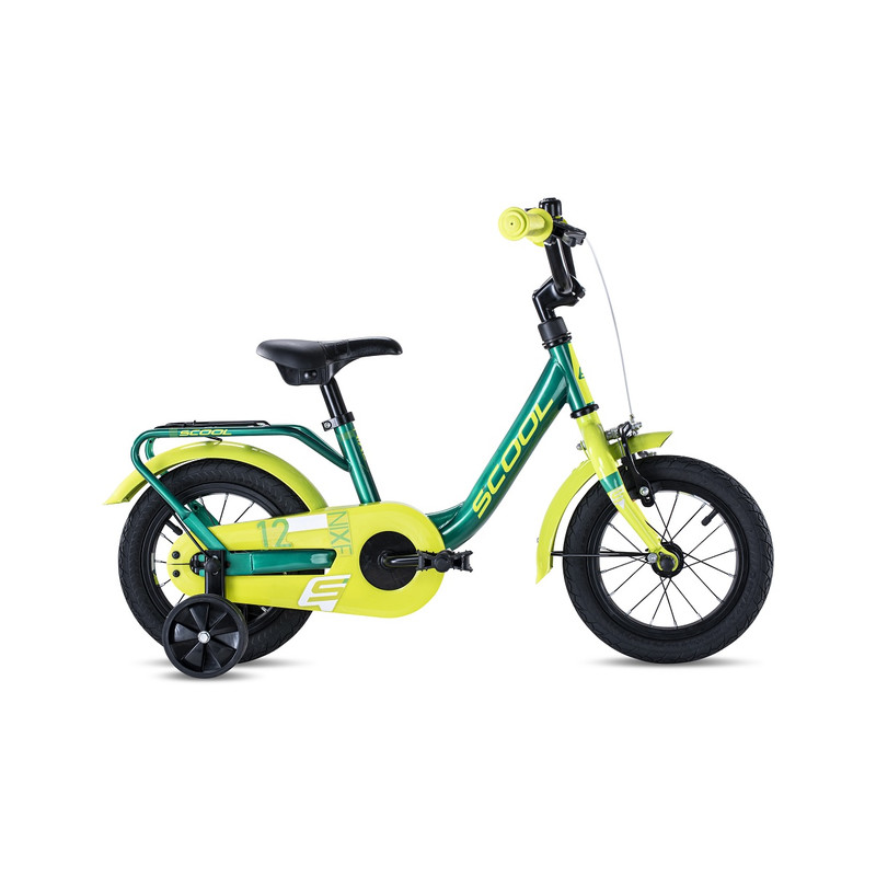 S'cool niXe steel 12 1-S Kinderfahrrad Kinderrad Stützräder green/lemon 3062 